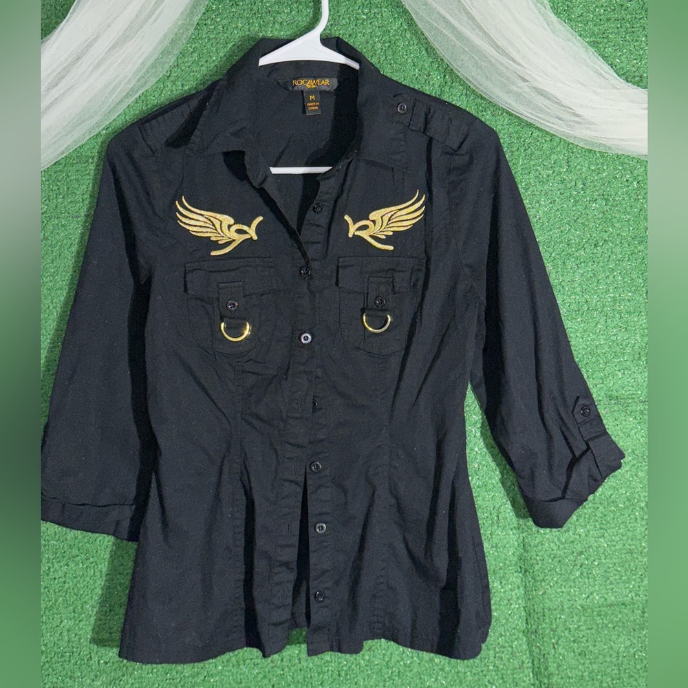 Girls Rocawear black button down